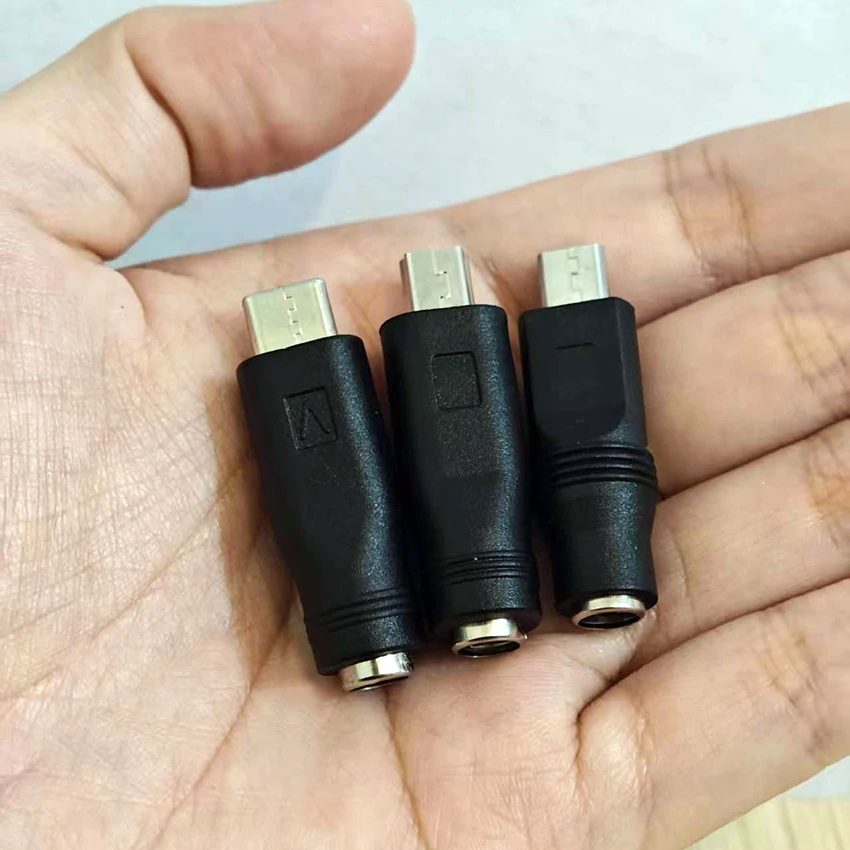 

1PCS DC 5.5x2.1mm Female Jack Connectors to Type-c Mini Micro to DC 5.5*2.1 2.5mm Male Plug Power Adapter