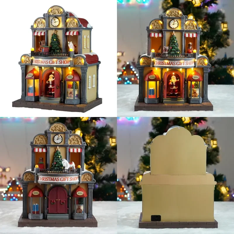 Holiday Gifts Cartoon Illuminated Igloo Ornament Gift Shop House Crafts Window Decoration Christmas