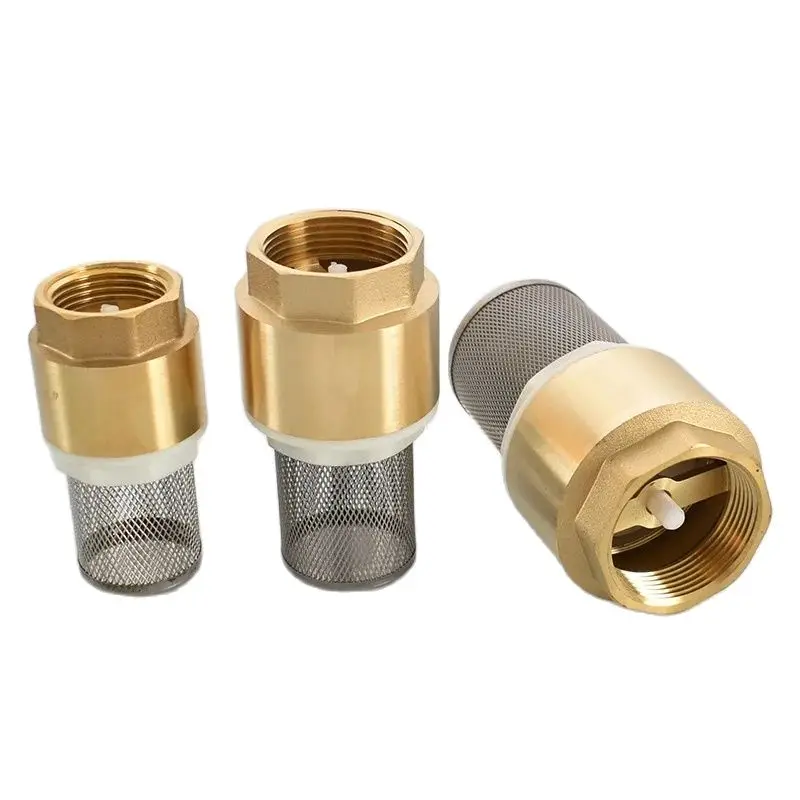 Brass DN25 Foot Valve BSP Internal Thread Bottom Valve Copper Water Pump Inlet Pipe With Filter Screen Vertical Check Valves