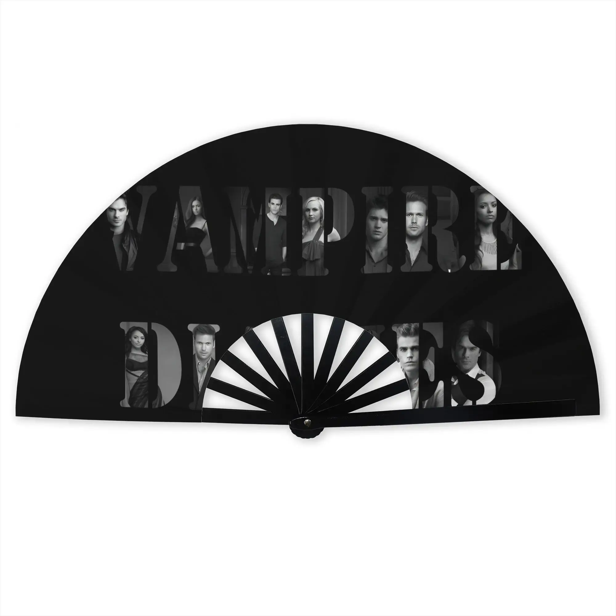 The Vampire Diaries Traditional Folding Fan Chinese Style  High-Quality Polyester Fans Gift  Exquisite Decorative Hand Fan