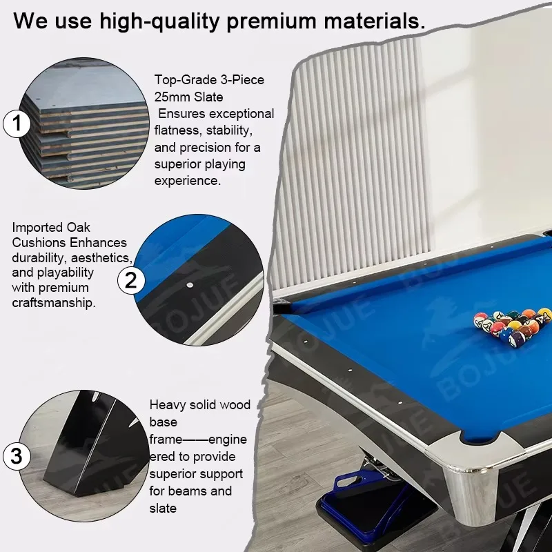 Airo Heavy-Duty Pool Table Built Durability Modern Design Customizable Features Fun Pool Table