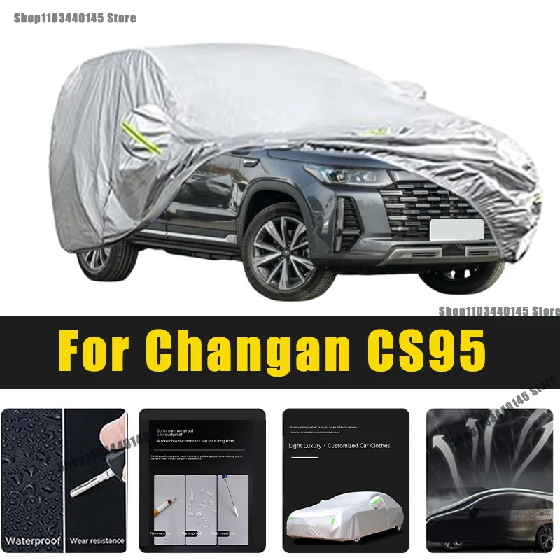 

Full Car Covers Outdoor Sun UV Protection Dust Rain Snow Oxford cover Protective For Changan CS95 Accessories