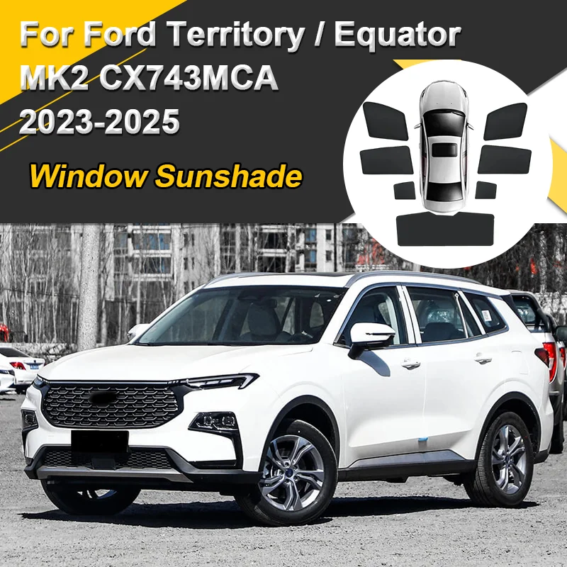 Car Sun Shades For Ford Equator Sport CX743MCA Territory 2023-2025 Sunshades Magnetic Heat insulation Mesh Visor Accessories