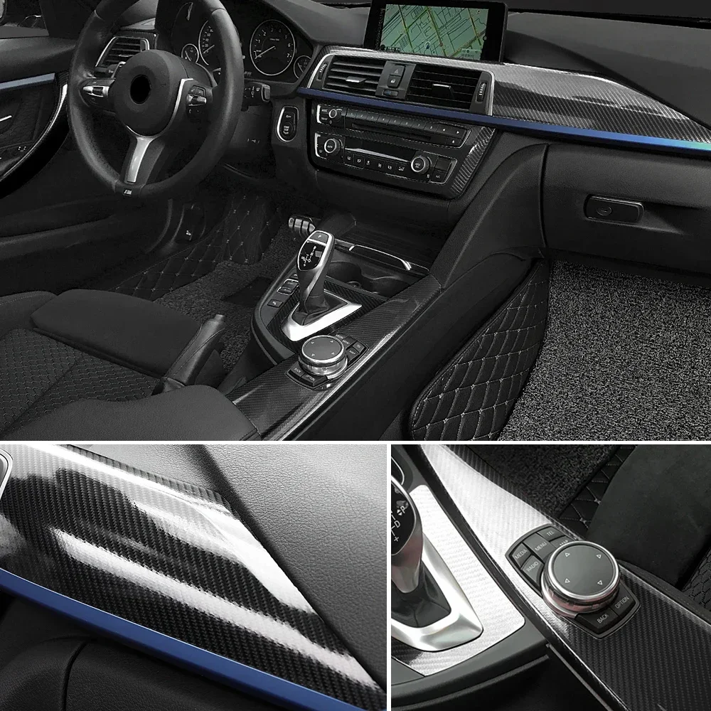 6D Glossy Black Carbon Fiber Car Wrap Vinyl Film Waterproof Self-Adhesive Sticker for Motorcycle Auto Decoration Accessories image 6