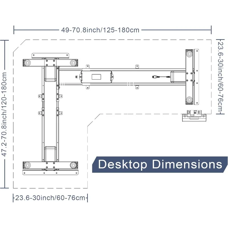 إطار مكتب قائم بـ 3 أرجل قابل للتعديل، قاعدة زاوية كهربائية للمنزل والمكتب (أسود)