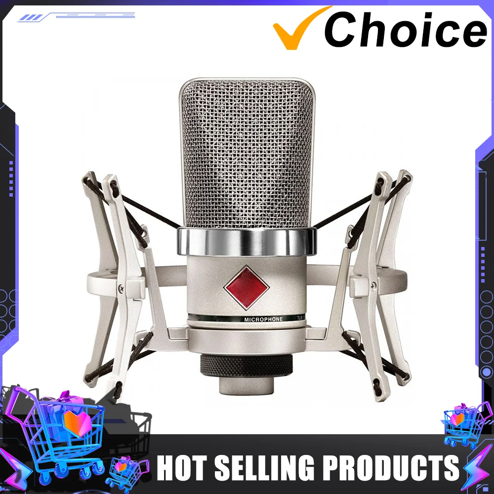 Professional TLM102 TLM 102 Condenser Microphone Large Diaphragm Recording Live Singing Vocal mic for PC Stage Sing Record