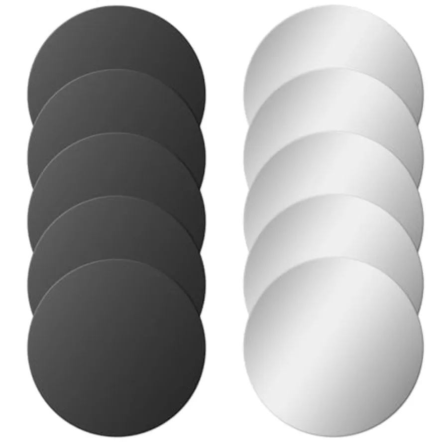 

10 Pcs Universal Metal Plate Adhesive Thin Metal Plates for Magnetic Mounts Compatible with Phone Cases and Car Mounts Silver