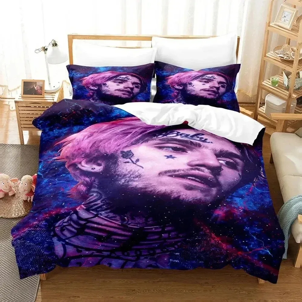 3D Print Rapper Lil Peep Bedding Set Duvet Cover Bed Set Quilt Cover Pillowcase Comforter king Queen Size Boys Adult Bedding Set