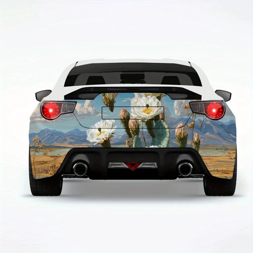 

Cactus Flowers in Desert Car Sticker,Vinyl Decal for Car Rear, Waterproof Self-Adhesive Vinyl Stickers for Vehicle Tail and Bump