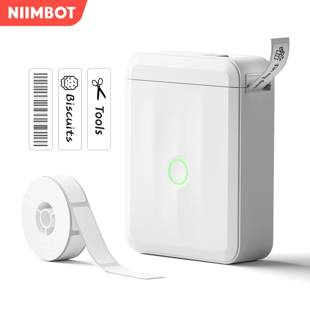 Niimbot D110 Mini Portable Label Printer Inkless Labeler Sticker Bluetooth Thermal Label Maker Machine With Self-adhesive Labels