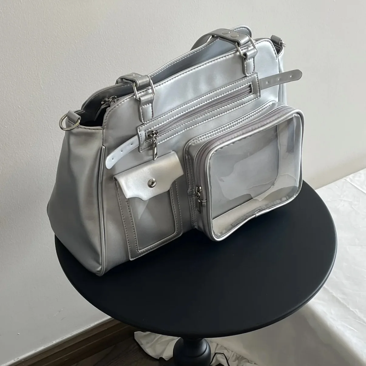 

Японская сумка-итабаг с прозрачным окном, многофункциональная сумка через плечо, модная сумка-тоут, сумка для униформы JK, сумка в стиле Y2K, сумка-кроссбоди