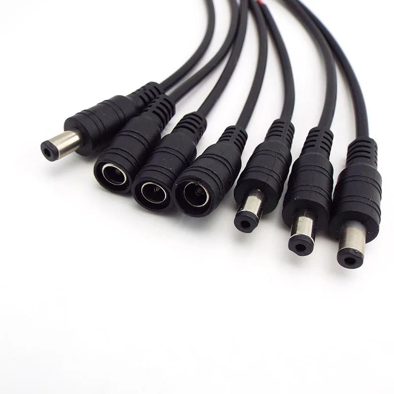 15/30cm 2pin wire DC Male Female jack plug 22awg Power supply Connector Pigtail Cable 12V 5.5x2.1mm adapter plug For strip CCTV