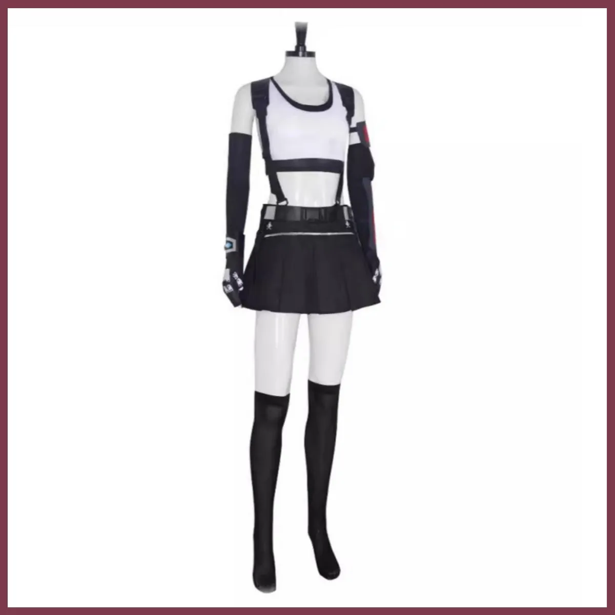 Anime Game Final Fantasy VII Tifa Lockhart Cosplay Costume Wig Skirt Fighting Uniform Shoes Woman Sexy Carnival Halloween Suit