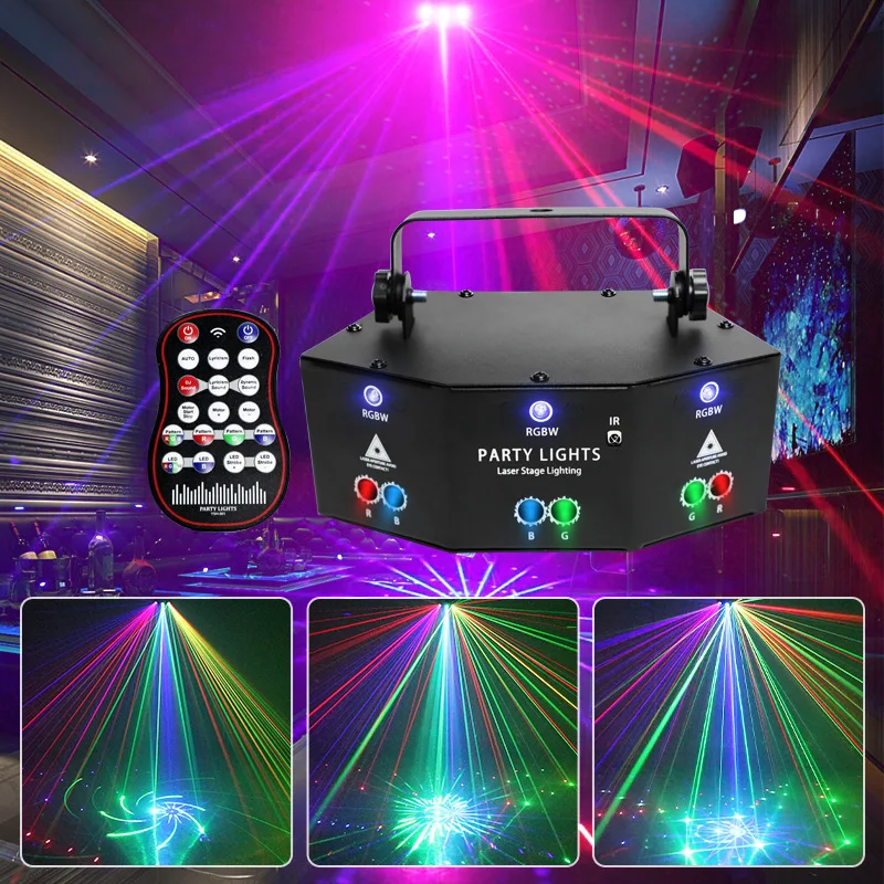 

Latest RGB 9-eye Stage Lighting Effect KTV Remote Control Flash Light Indoor Bar Performance Party Atmosphere Disco Laser Light