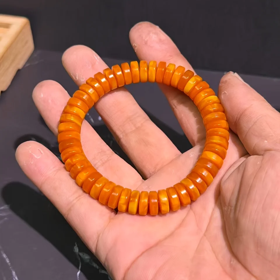 New beeswax amber chicken oil abacus bracelet bracelet wheel women's versatile