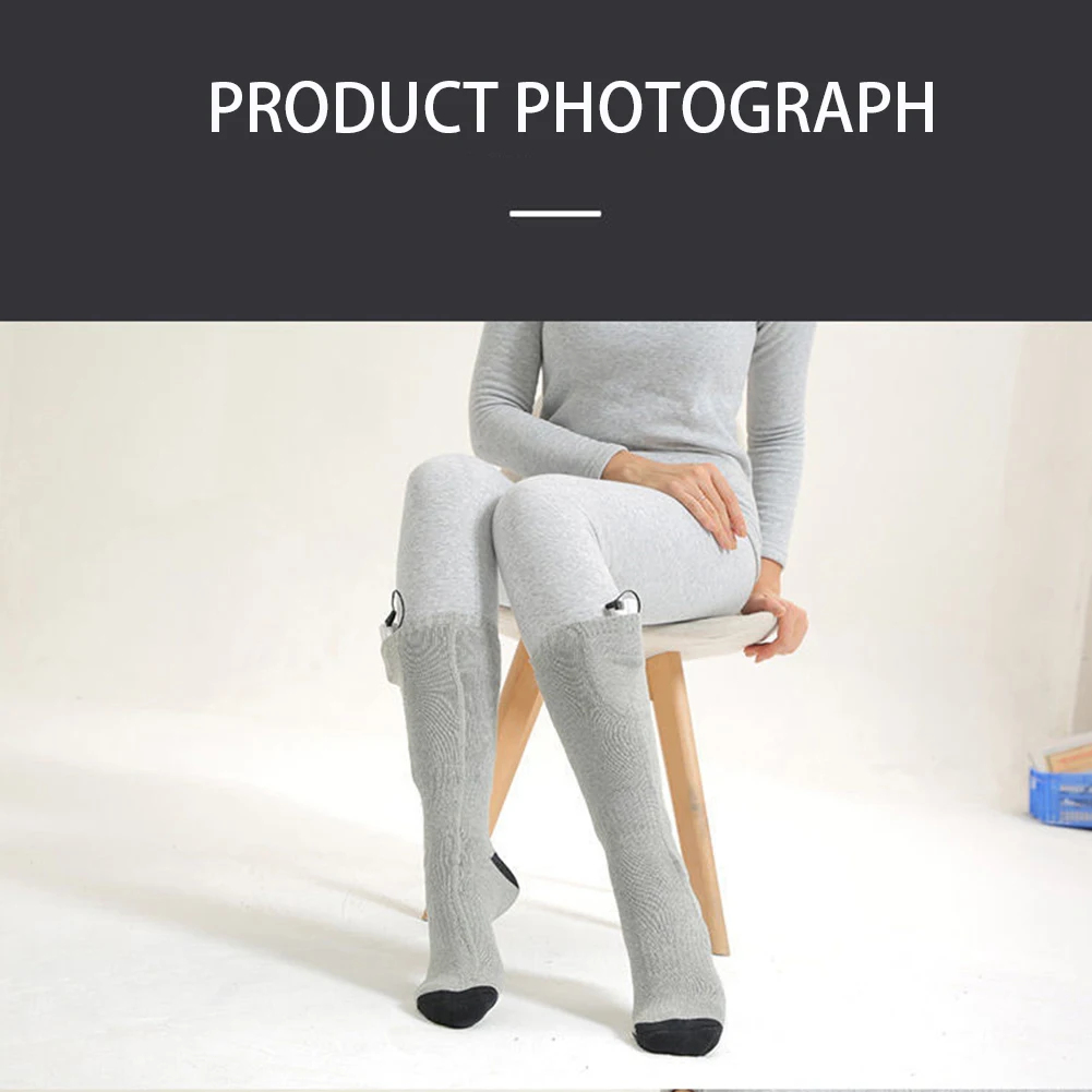 

Electric Heated Socks Battery Powered Winter Warm Thermal Socks 1/3 Gear Warm Winter Socks Anti Slip for Cycling Camping Skating