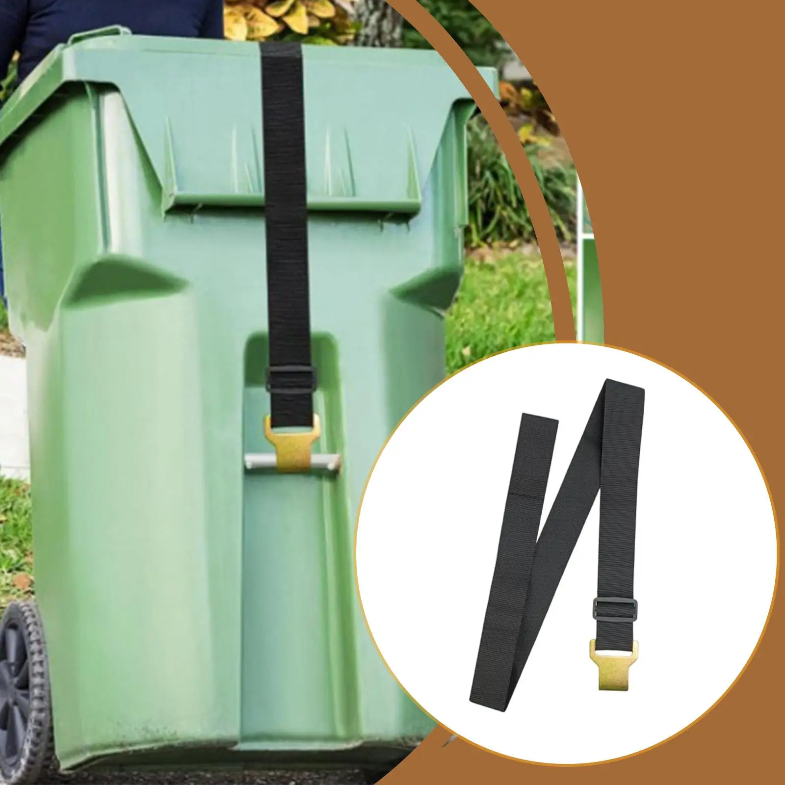 

Trash Bin Lid Lock Band Adjustable Cord for Preventing Wildlife Home Kitchen Garden Secure Installation