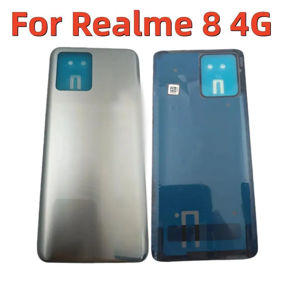 

For Realme 8 4G RMX3085 Battery Cover Back Panel Rear Door Housing Case Replace for Realme 8 Battery Cover with Logo