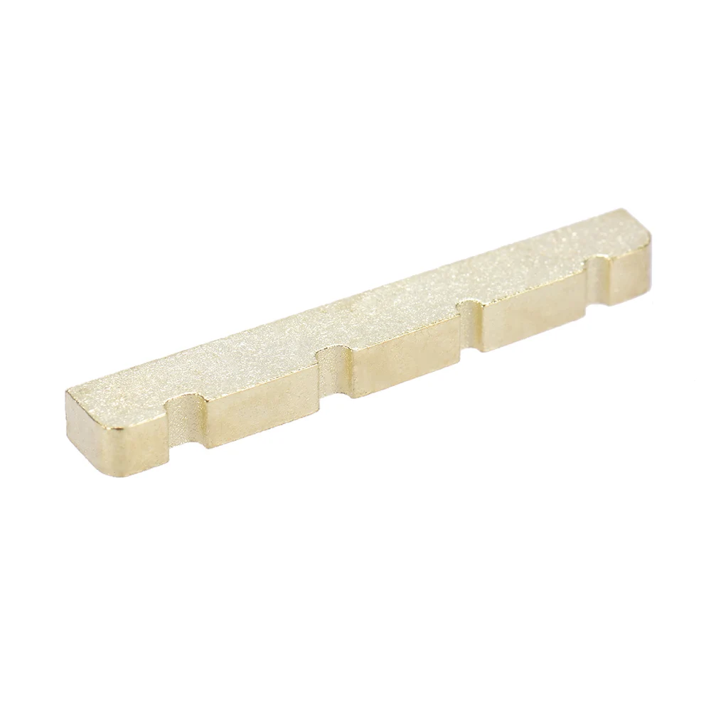 4-string Electric Bass Brass Nut Pre-slotted Brass String Nut for Electric Bass Guitar Part Replacement 38 * 3.6 * 6.3-4.8mm