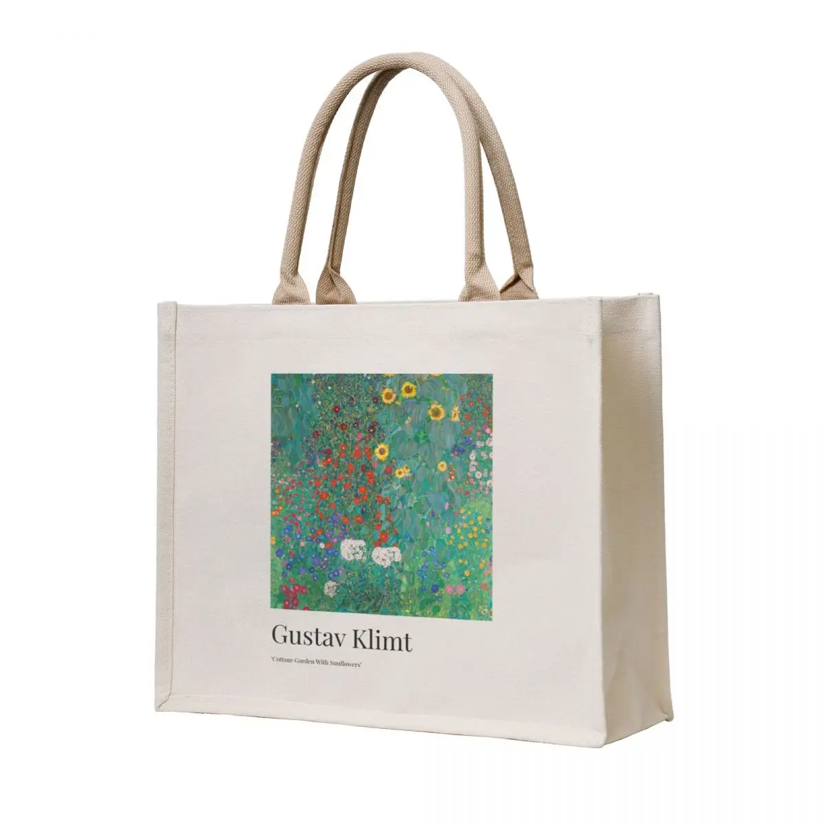 

Gustav Klimt - Exhibition Art Poster - Cottage Garden With Sunflowers - Belvedere Museum Tote Bag custom fabric bag