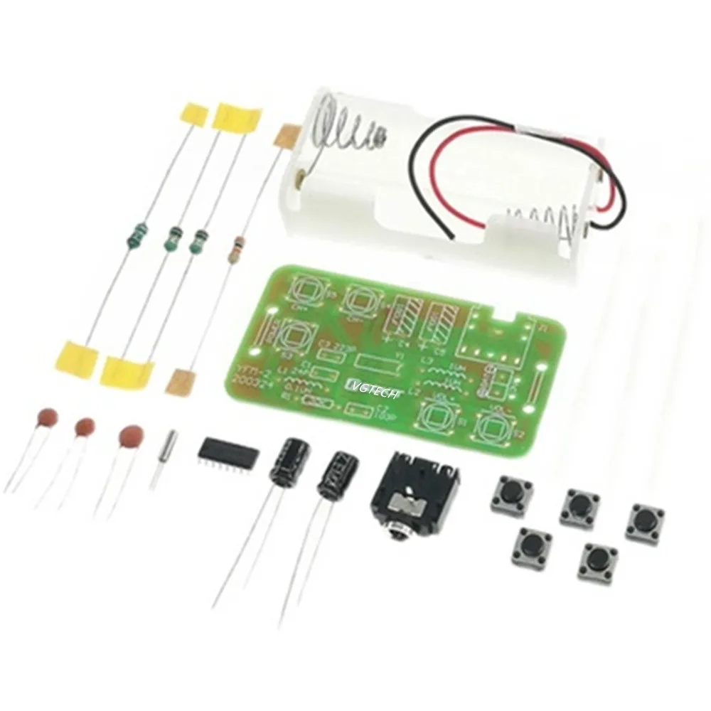 DIY Kit FM Stereo Radio Receiver Module Adjustable 76-108MHz Wireless Receiver DIY Electronic Production Training Welding Skills