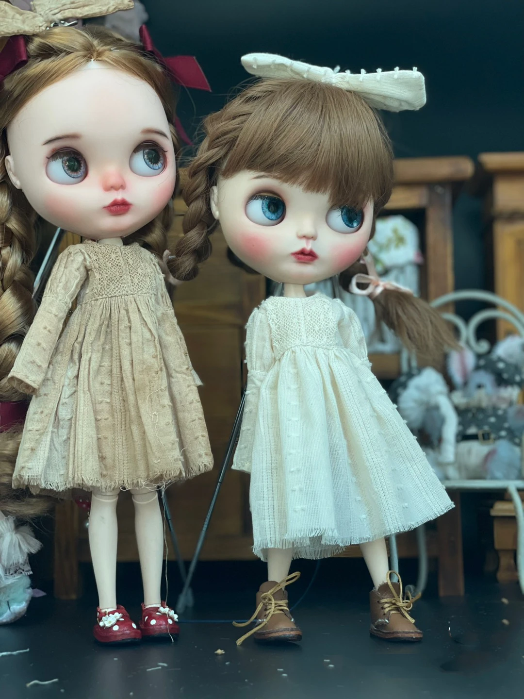 

Dula Doll Clothes Dress Tea dyeing skirt Blythe Qbaby ob24 ob22 Azone Licca ICY JerryB 1/6 Bjd Doll