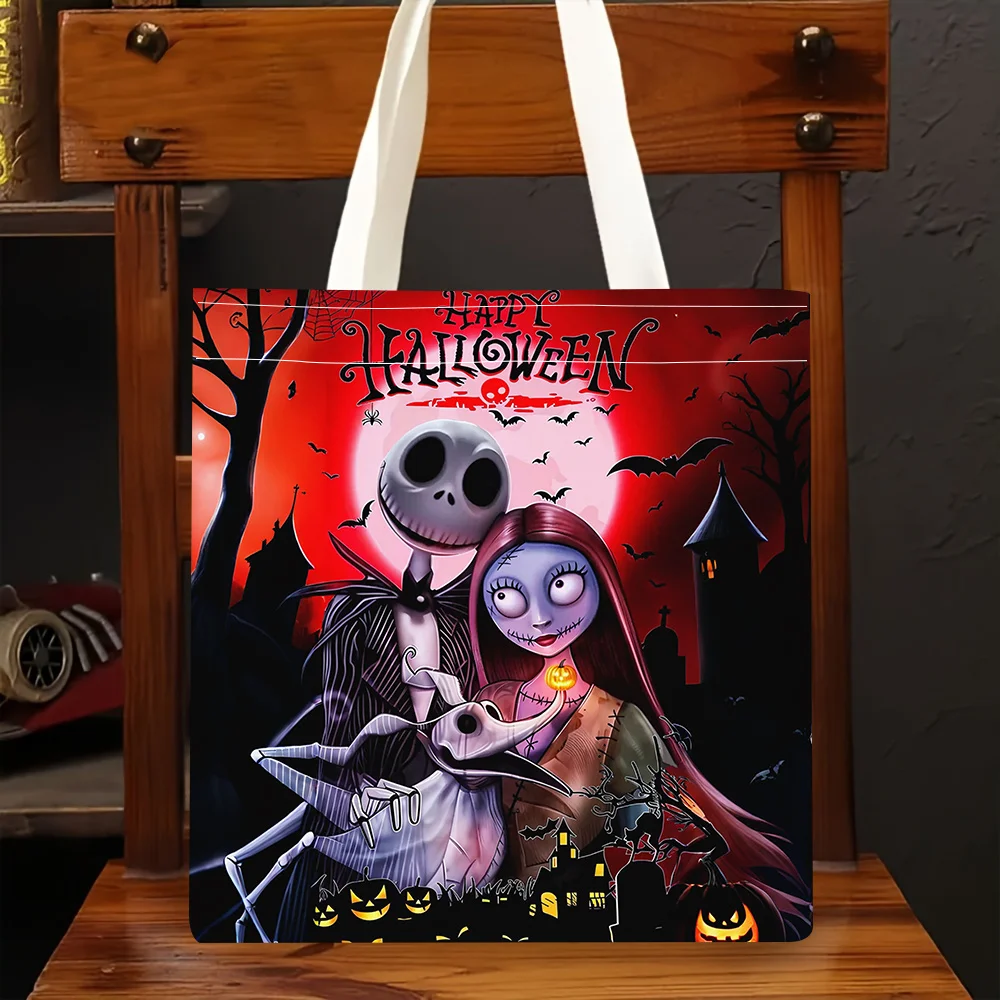 1pc Disney Jack Skellington Sally Happy Halloween Tote Bag,r