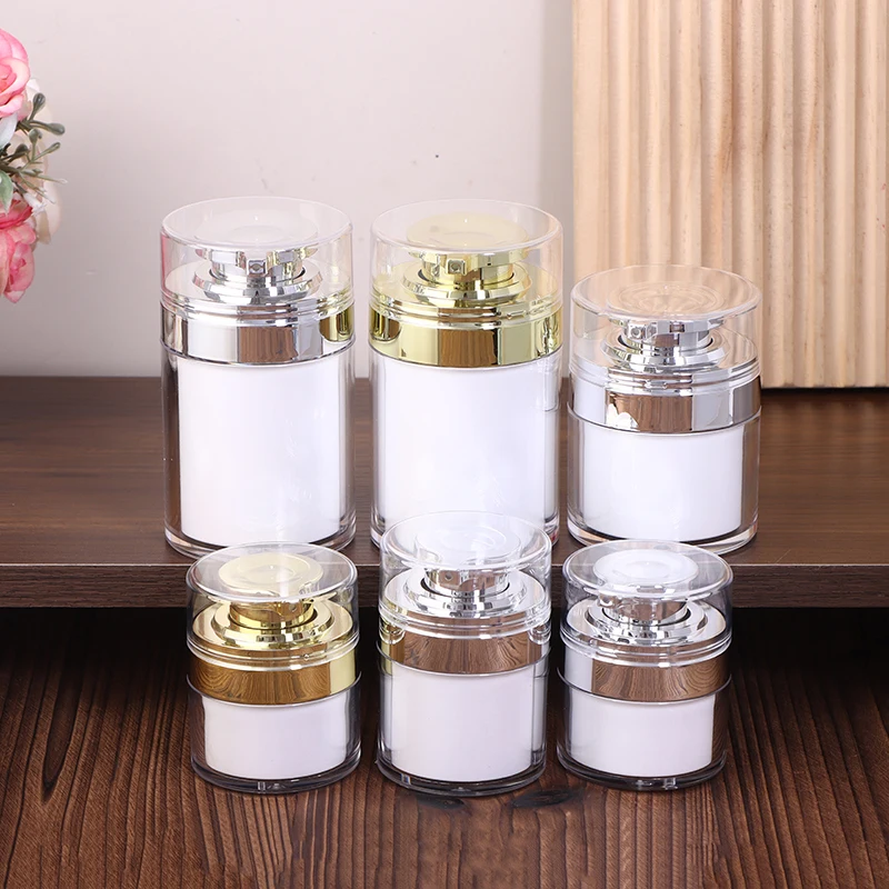 ●Refillable Vacuum Bottle Travel Cream And Lotion Cosmetic Container With Pump Moisturizer Jar Empty Cream Subpackage Toiletry