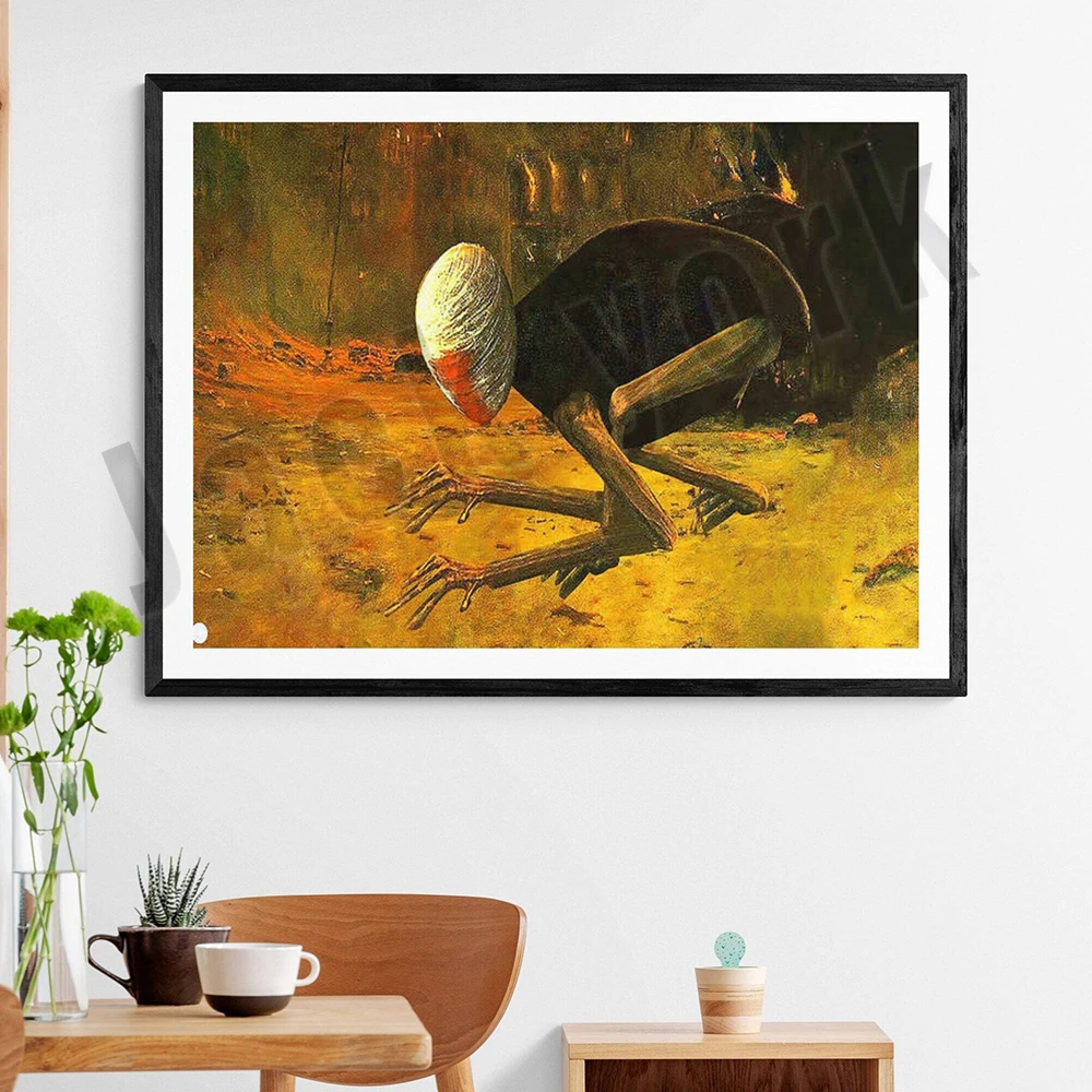 ملصق Zdzislied Beksiansk، مطبوعات Beksinski، الفن البولندي، مطبوعات فنية سريالية، ديكور فني جداري قوطي للمنزل، مطبوعات فنية داكنة #3