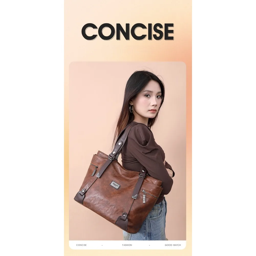 

Women's New Luxury Imitation Leather All-match Handbag European and American Style Large Capacity Shoulder Crossbody Bag