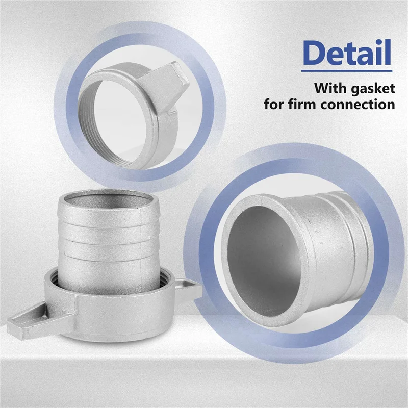 

AA49 10X Water Pumps Fittings 2 Inch Aluminum Pipe Connecting Wrench With Rubber Gasket Pump Connector Pipe Fitting