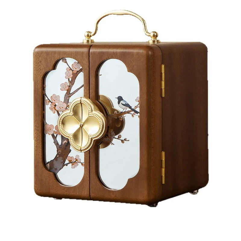 Hand jewelry solid wood jewelry box high jewelry box multi-function large-capacity jewelry earrings storage box