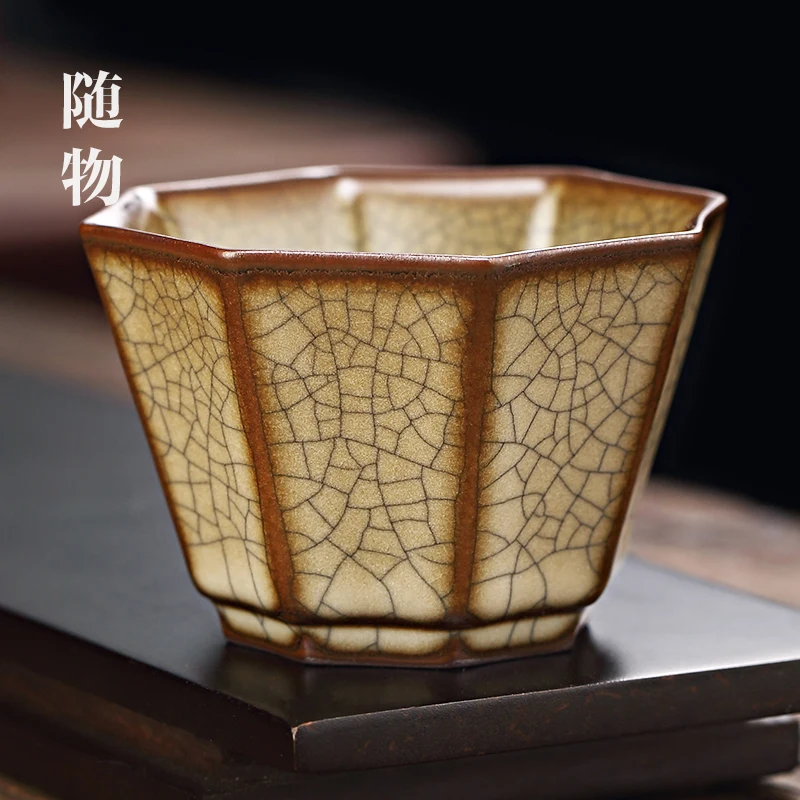 Longquan Inherited Ge Kiln Master Ceramic Single Personal Dedicated Celadon Ice Cracking High Grade Tea