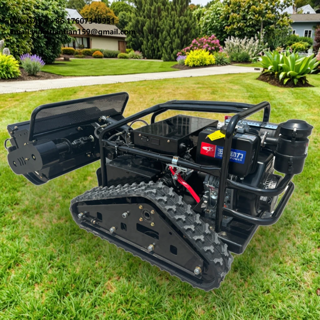 Manufacturer's All-Terrain Diesel Remote Control Crawler Lawn Mower Intelligent Design Straw Return Function Automatic Engine