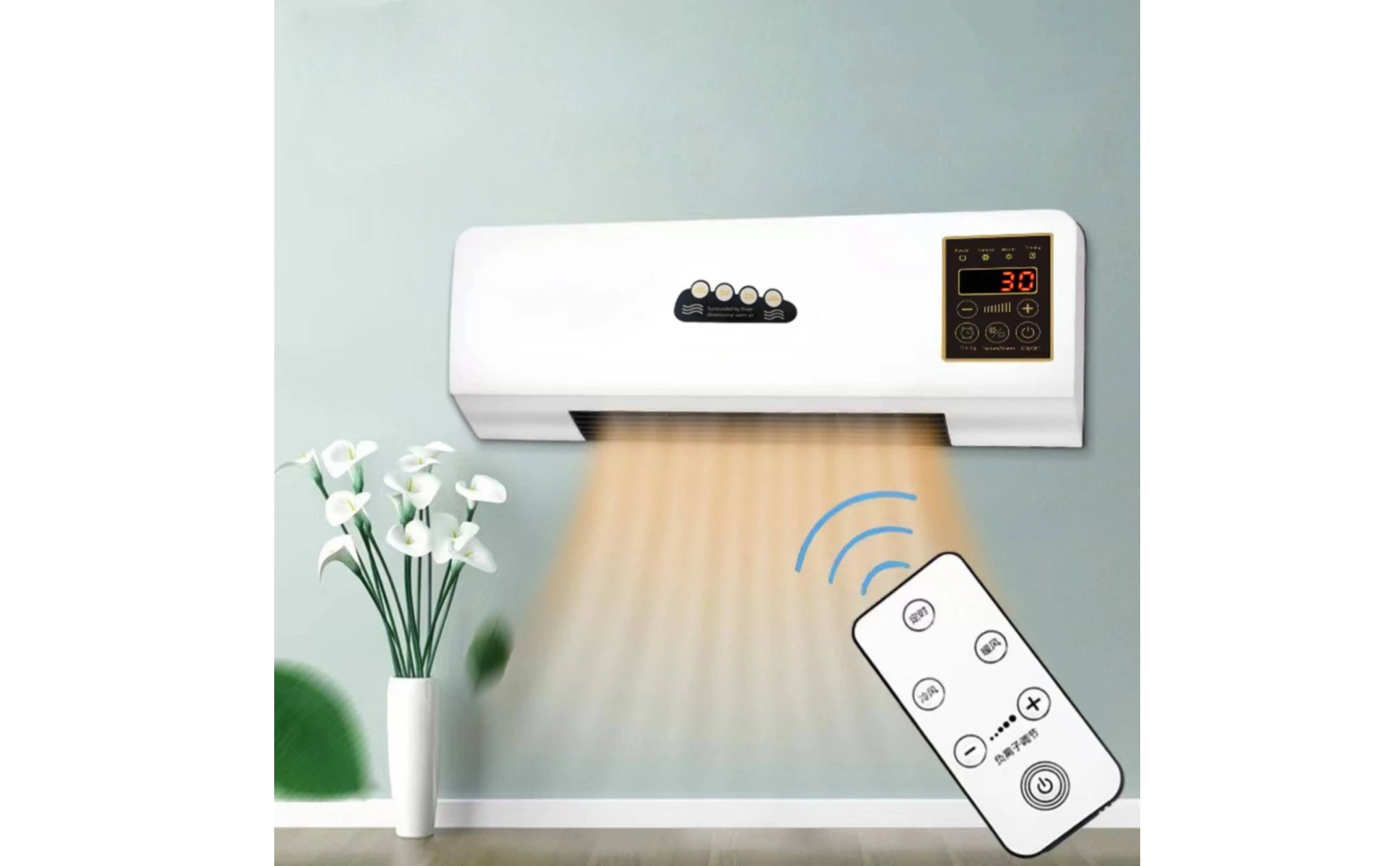 Heater and Air Conditioner 2-in-1 Wall Mounted Heater Cooler Ductless Air Conditioner 6-Hour Timer Climate Control Single Heater and Air Conditioner 2-in-1 Wall Mounted Heater Cooler Ductless Air Conditioner 6-Hour Timer Climate Control Single