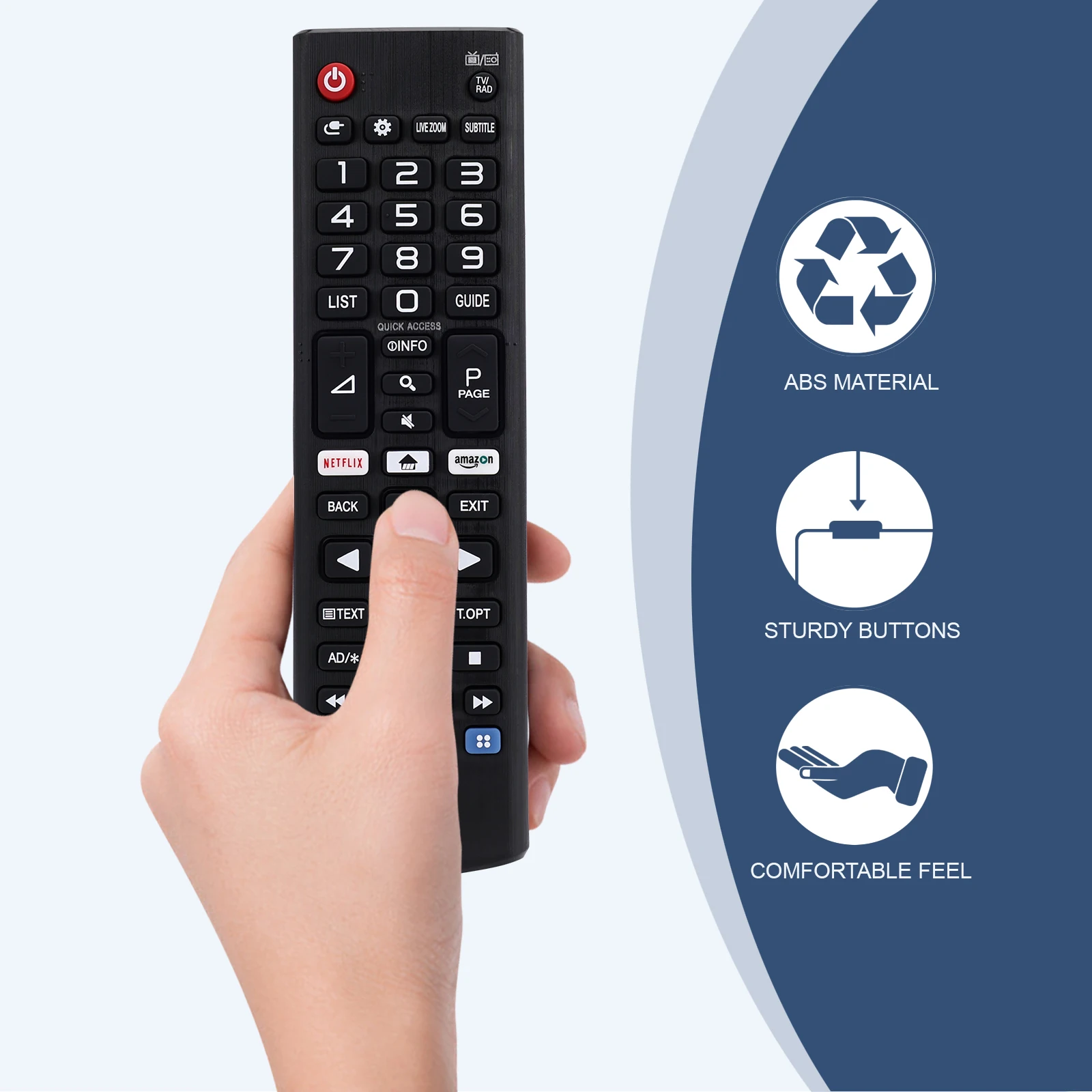 Mando a distancia universal AKB 75095308 ABS de alta calidad para L.G Smart TV 32LJ610V 43UJ634V 49UJ634V 55UJ634V 65UJ634V 43UJ
