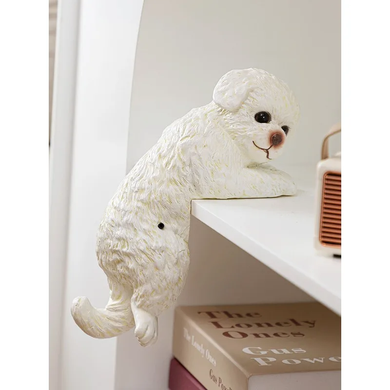 Wisdom gathering induction sound ornaments, Bichon dog children's room, living room, bookcase, table top, decoration, entrance