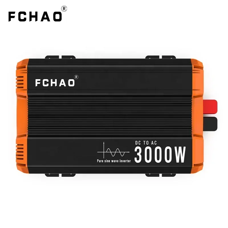 FCHAO Pure Sine Wave Inverter 3000W Peak Power 6000 Watt Solar Power Inverter DC To AC Car Inverter With 2 AC Socket LCD Display