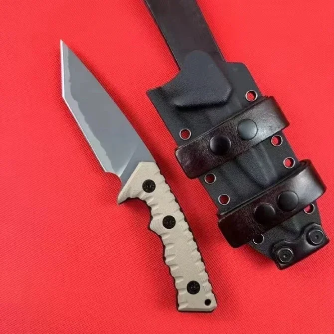 CUSTOM MilBro M27 Straight Fixed Blade Knife Tanto Imported A8 Blade G10 Handle Tactical Self Defense EDC Tool Hunting Knives