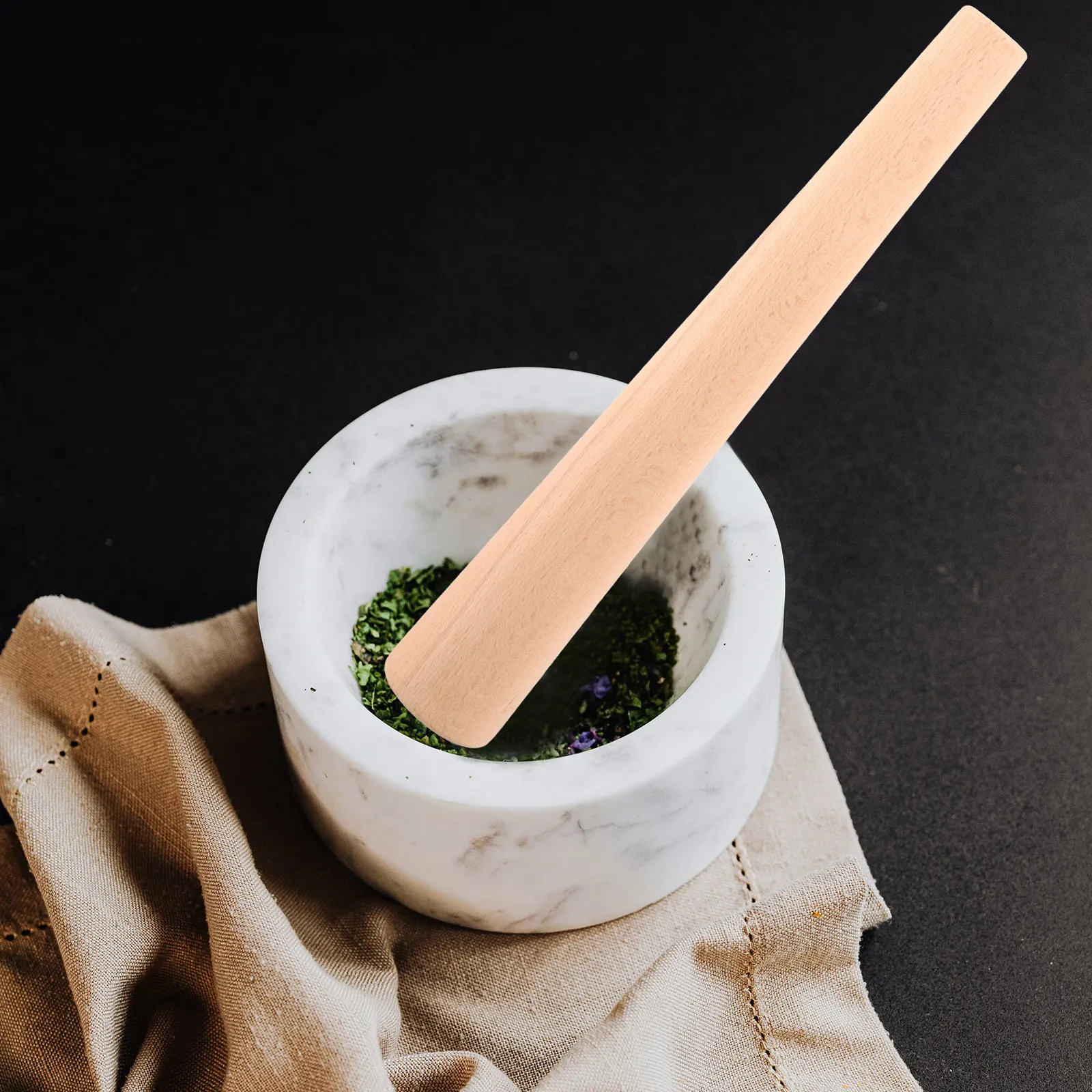 

Wooden Pestle Lightweight Ergonomic Handle Smooth Grinding Rod Kitchen Utensil Manual Food Masher Sauerkraut Crusher
