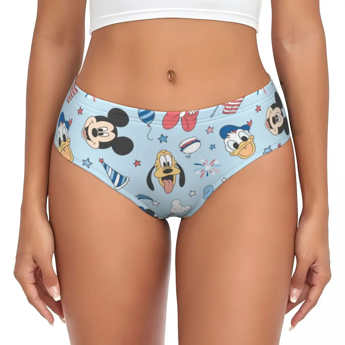 

Women's Disney Minnie And Mickey Briefs High Waisted Seamless Underwear Invisible Full Coverage Briefs Panties