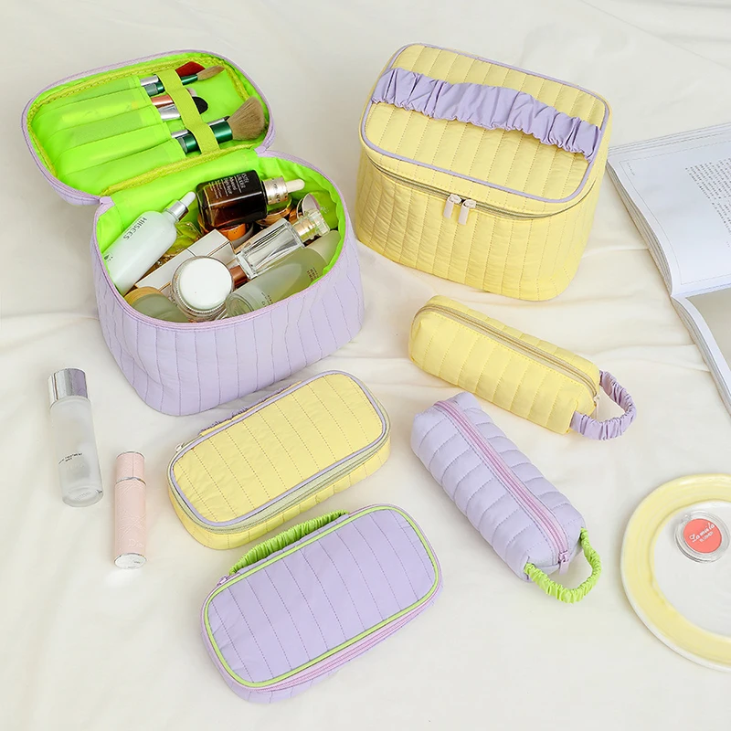 Korean Large Capacity Cosmetic Bag Cloud Zipper Makeup Bags Portable Flip Sundries Storage Pouch Makeup Brush Pack for Traveling