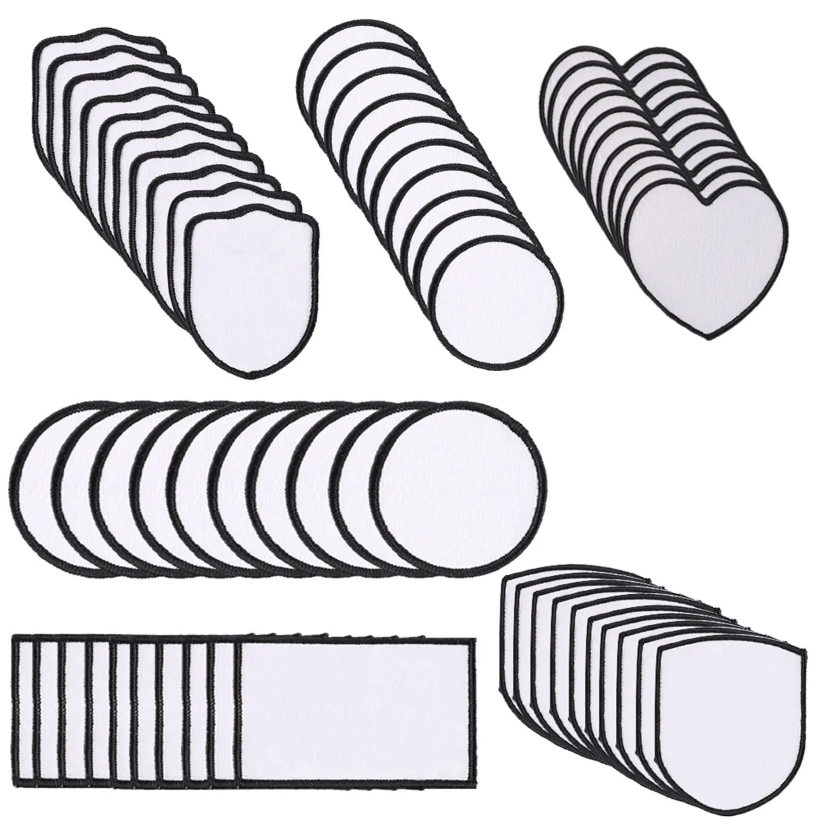 

SHGO-180Pcs Sublimation Blanks Patches Fabric Iron-On Patch Blanks Repair Blank Patches For DIY Hats Shirts Shoes Supplies