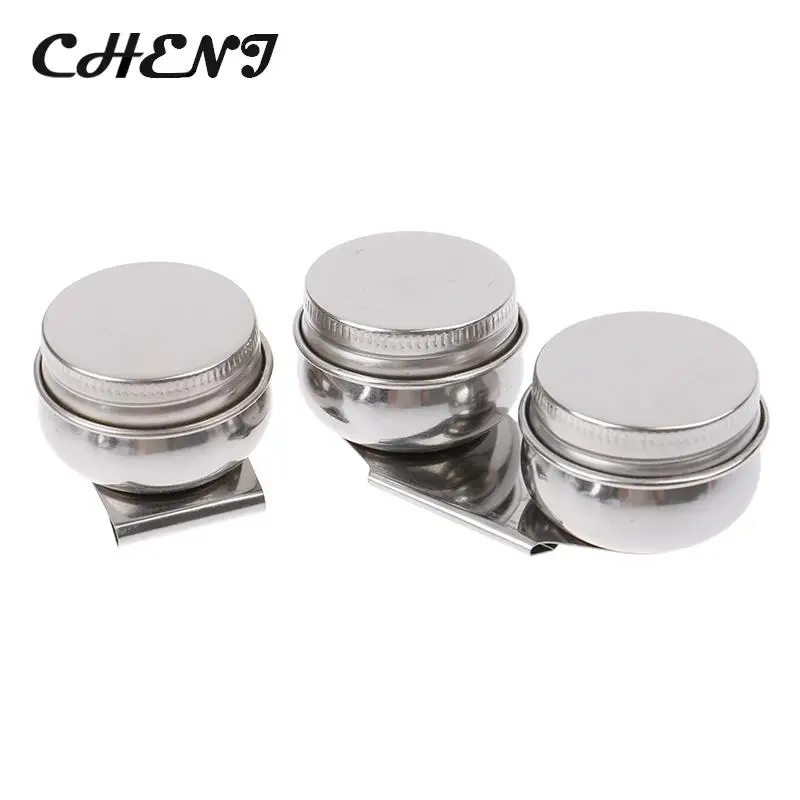 Stainless Steel Drum Painting Palette Oil Paint Pot Single Double Hole Dipper