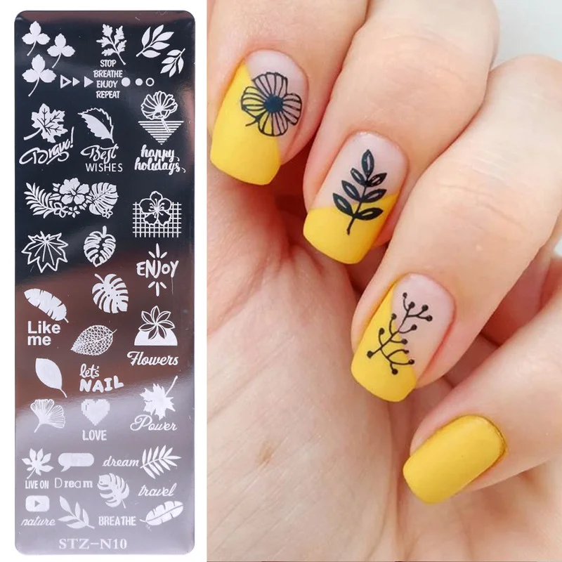 12 Ontwerpen Retro Bloem Vlinder Nail Art Sjablonen Stempelplaat Sneeuwvlok Dier Kant Stempel Sjablonen Plaat Afbeelding Decor Gereedschap