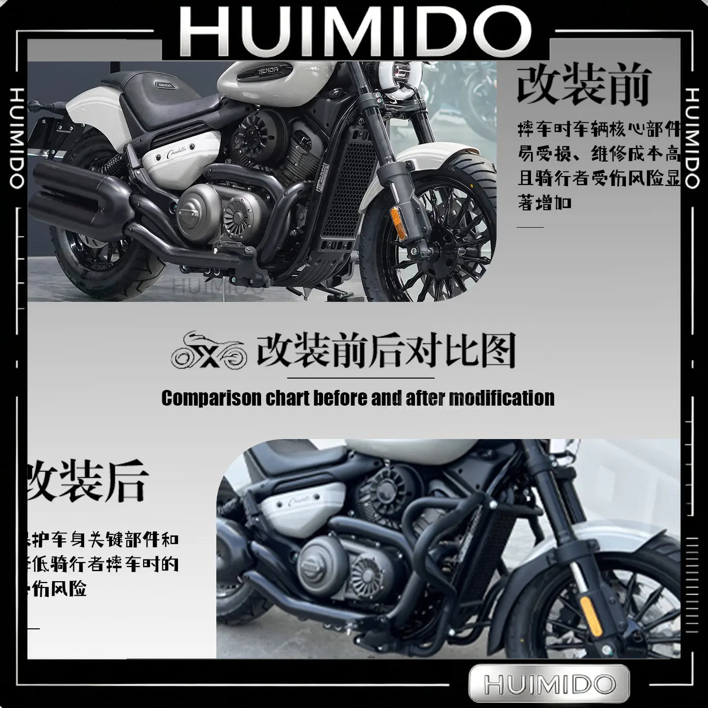 FOR Jinjila 350 modified bumper anti-collision and anti-drop high carbon steel material bold and thickened guard non-destructive