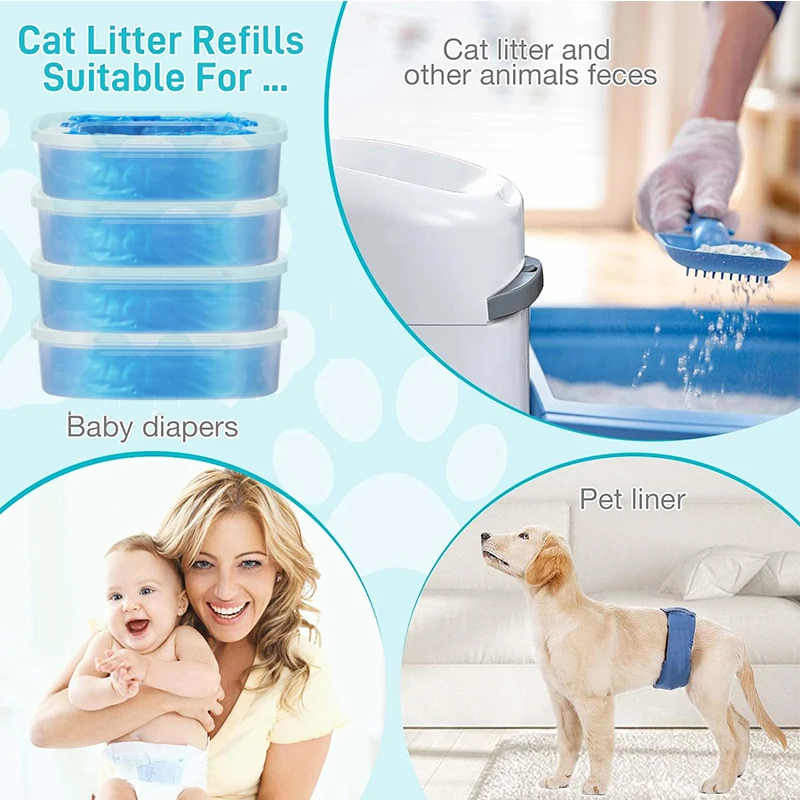 5 + 1 قطعة كومبو حزمة القط عبوات القمامة حقيبة ل ليتر الجني القياسية ، زائد ، XL + وأسلوب دلاء سلة المهملات استبدال كيس النفايات