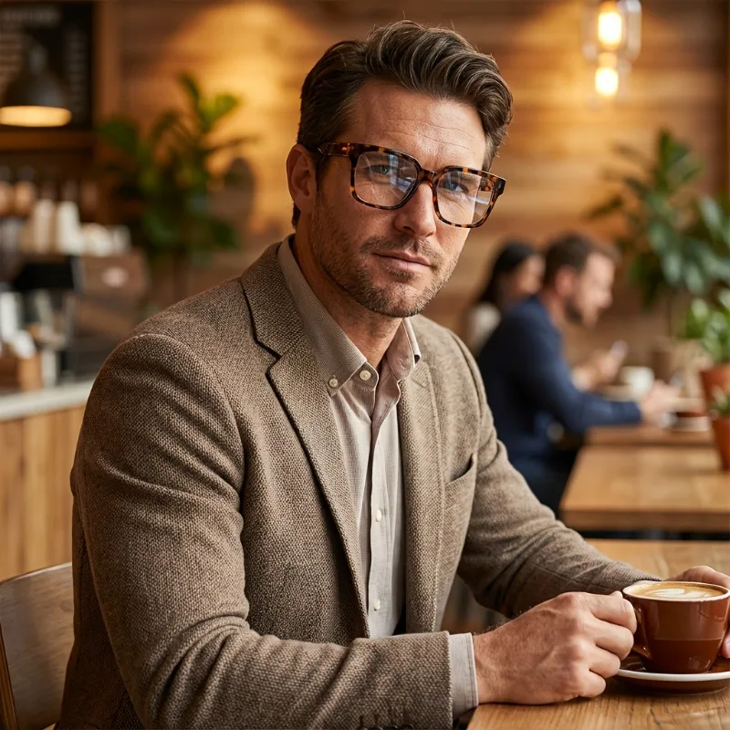 3Pcs Decorative Glasses Set, Square Frame with Clear Lenses.