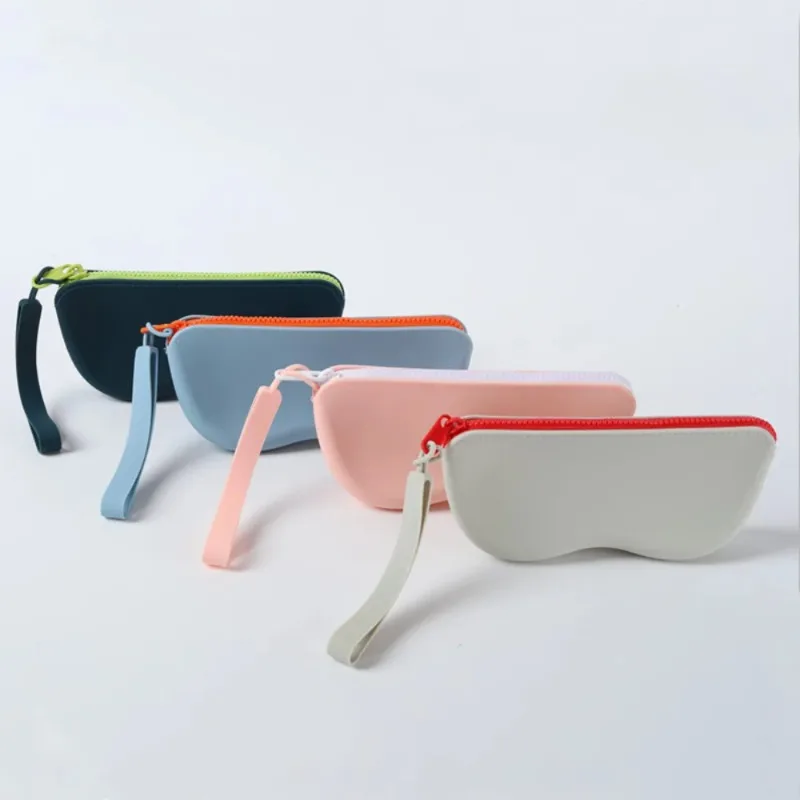

Soft Silicone Zipper Glasses Bag Storage Waterproof Bag Cosmetic Coin Bag for Women Girls Dustproof Glasses Box
