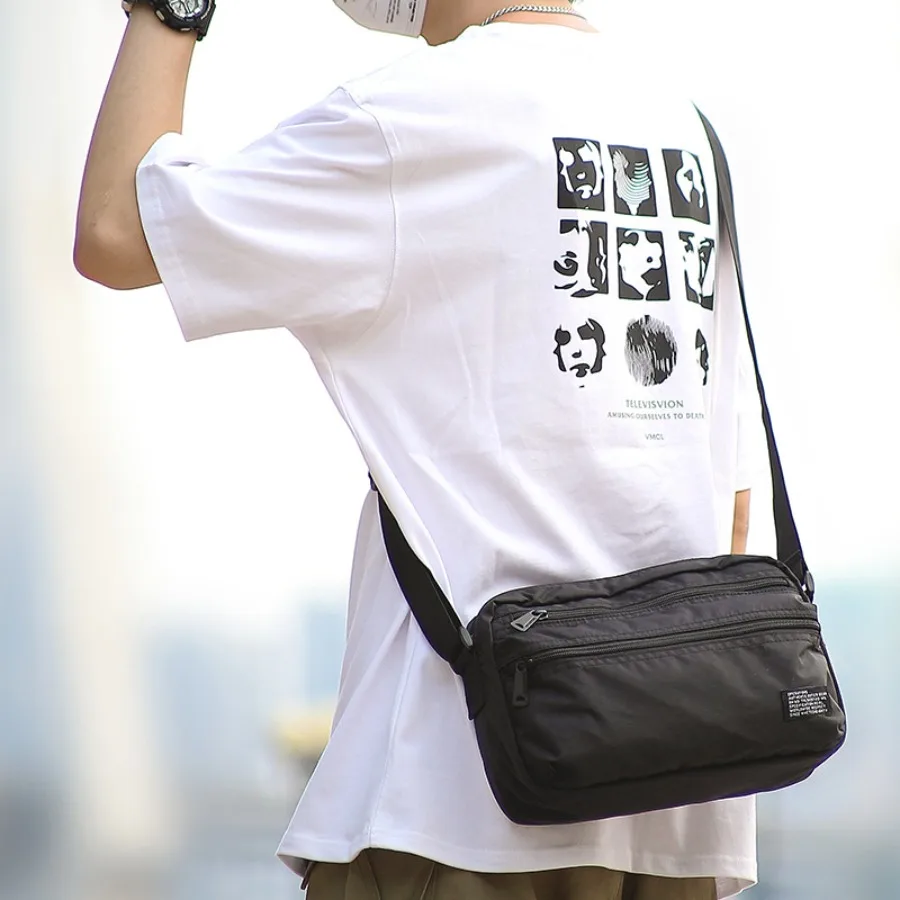 

【Spot goods】Japanese men's shoulder bag style casual backpack personality trend Korean style postman bag student's new small sp